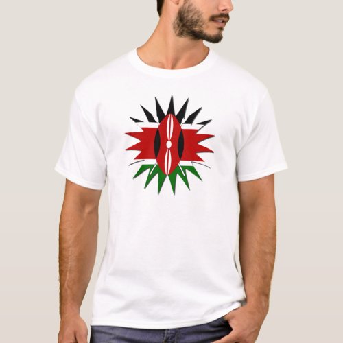 Energetic Kenyan National Flag star Illustration  T_Shirt