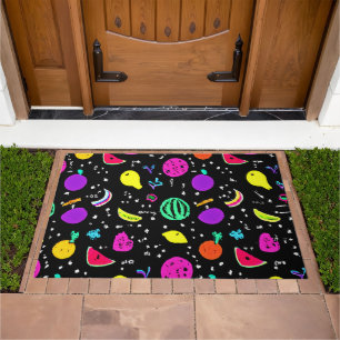 Energetic Neon Fruit Dance Doormat