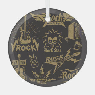 Energetic rock music essence glass ornament