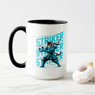 Energetic Soccer Cat Coffee Mug