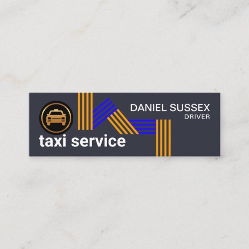Energetic Stripes Colorful TAXI Highway Route Mini Business Card