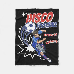 Energetic Vintage Footll Vibes Groovy Soccer Kick Fleece Blanket