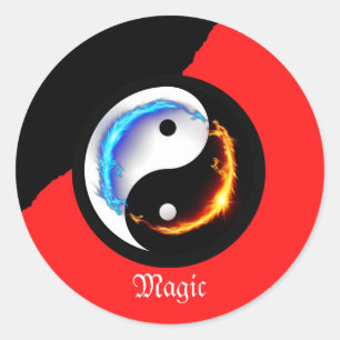 Energetic Yin Yang Symbol Classic Round Sticker