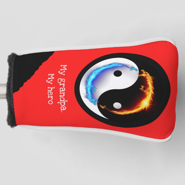 Energetic Yin Yang Symbol Golf Head Cover (Front)