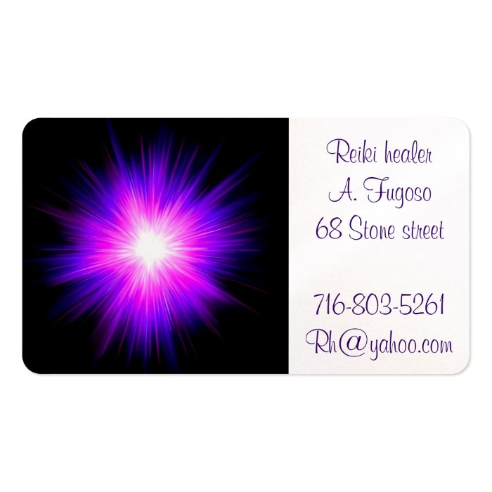Energía divina del reiki curativo púrpura de la ll tarjetas de visita de