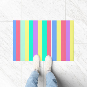 Energizing Spring Pastel Stripes Doormat