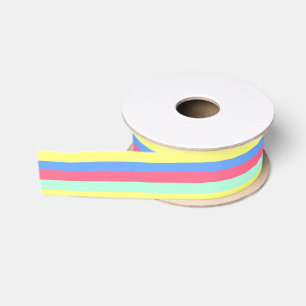 Energizing Spring Pastel Stripes Grosgrain Ribbon