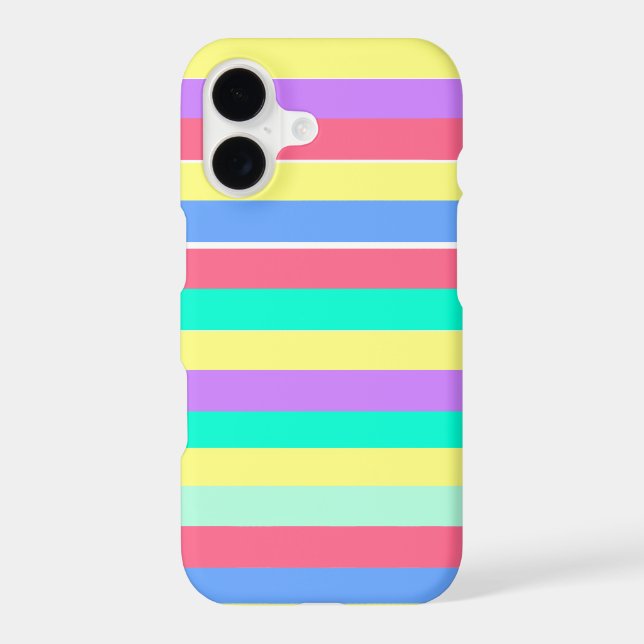 Energizing Spring Pastel Stripes iPhone Case (Back)
