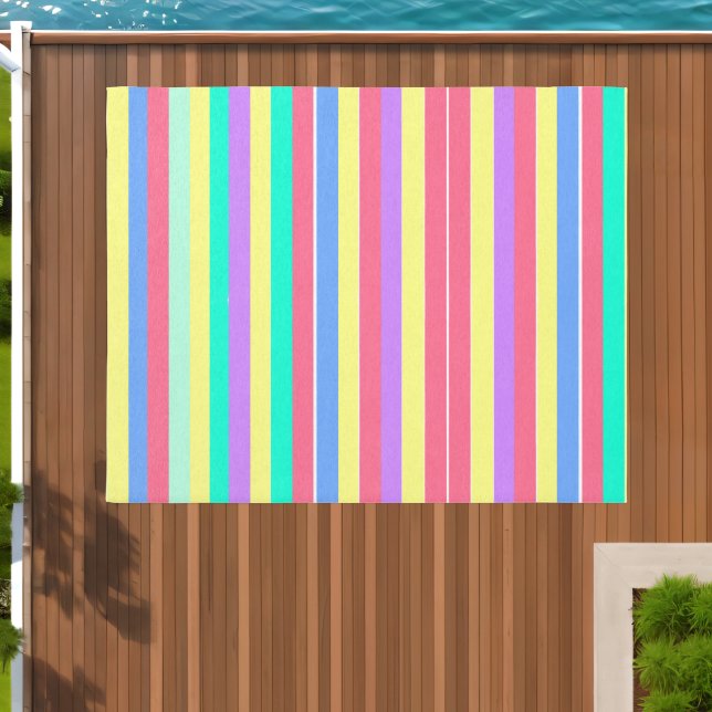 Energizing Spring Pastel Stripes Outdoor Rug (Insitu (Outdoor 1))