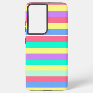 Energizing Spring Pastel Stripes Samsung Galaxy S21 Ultra Case