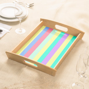Energizing Spring Pastel Stripes Serving Tray