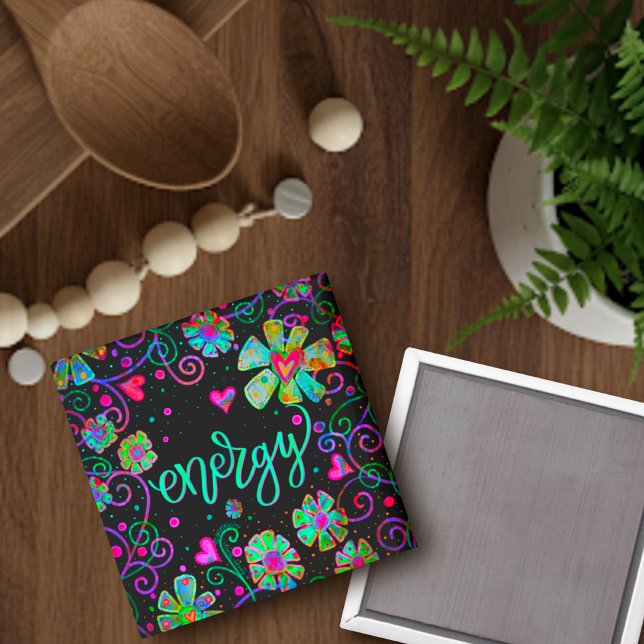 Energy Black Floral Inspirivity Magnet (Creator Uploaded)