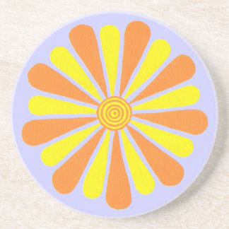 Energy burst, orange and yellow petals, coasters