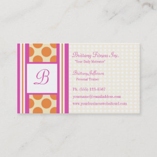 Energy Dots Stripes Personal Trainer Business Card