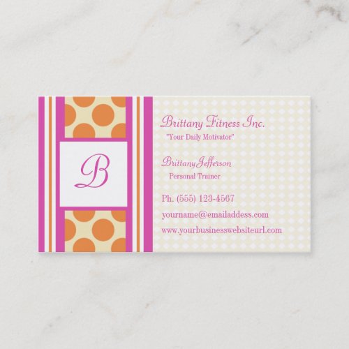 Energy Dots Stripes Personal Trainer Business Card
