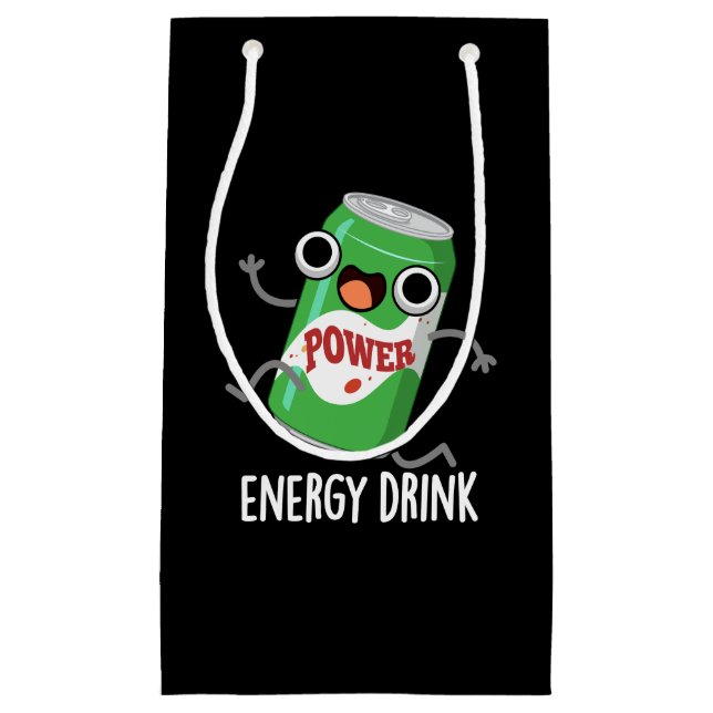 Energy Drink Funny Energetic Drink Pun Dark BG Small Gift Bag (Front)