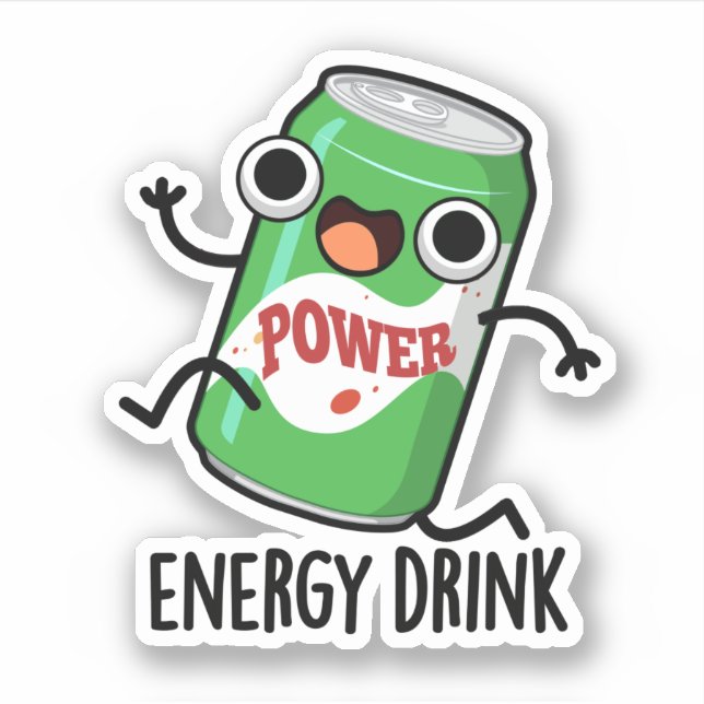 Energy Drink Funny Energetic Drink Pun  Sticker (Front)