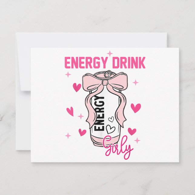 Energy Drink Girly Funny Drinking Lover Design Invitation (Front)
