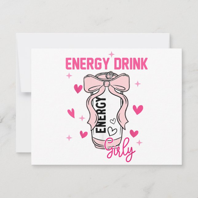 Energy Drink Girly Funny Drinking Lover Design Save The Date (Front)