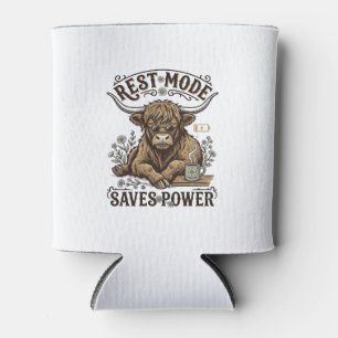 Energy Efficient Cow Vintage Lazy Highland Shirt Can Cooler