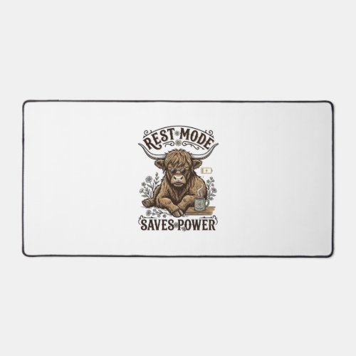 Energy Efficient Cow Vintage Lazy Highland Shirt Desk Mat