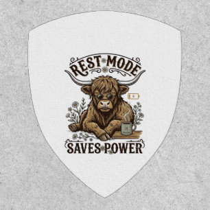 Energy Efficient Cow Vintage Lazy Highland Shirt Patch