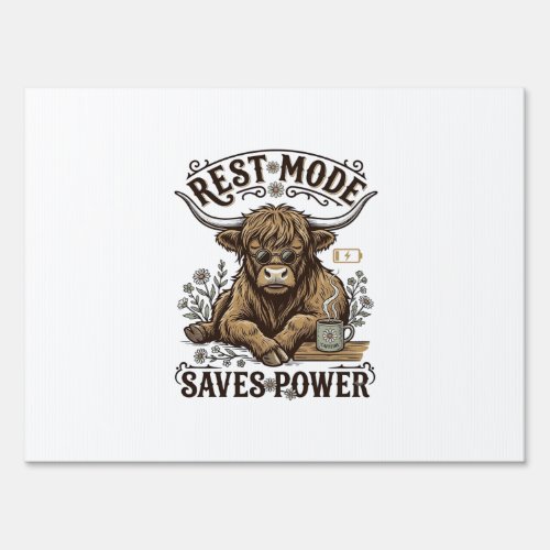 Energy Efficient Cow Vintage Lazy Highland Shirt Sign