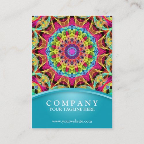 Energy Flower Mandala _ chubby blue Business Card