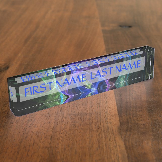 Energy Fractal Desk Name Plate (Side)