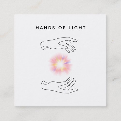  Energy Hands Ball of Reiki Light Healing Square Business Card