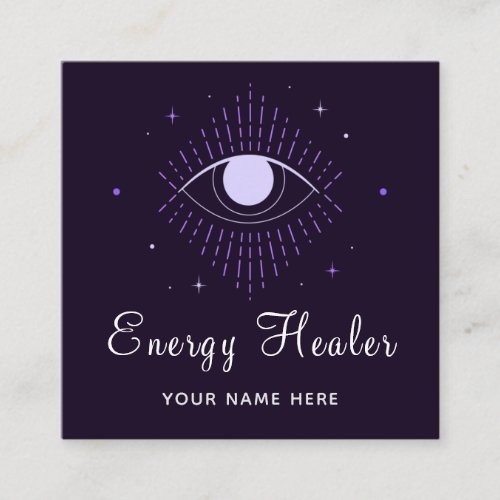 Energy Healer Fortune Teller Magical Eye Stars     Square Business Card
