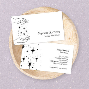 Energy Healer Hands. Massage Therapist Business Card