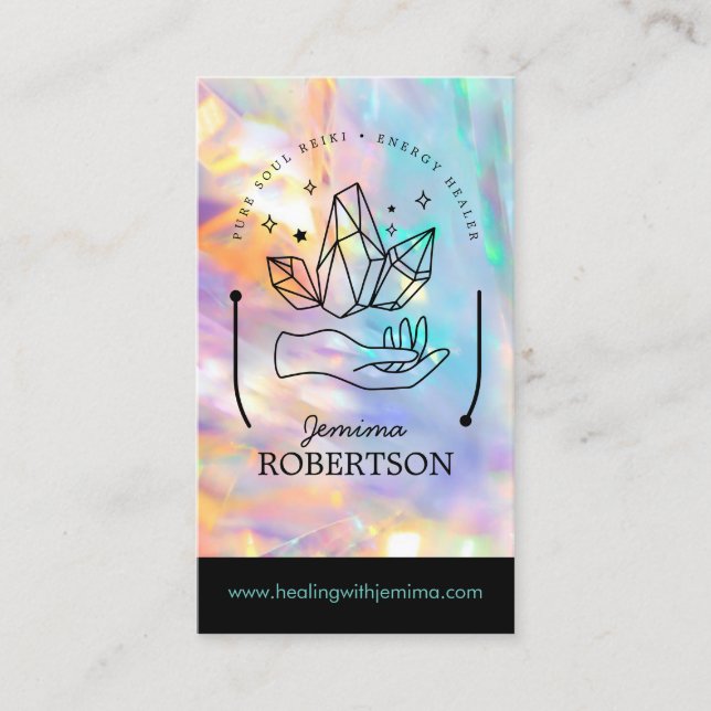 Energy Healer/ Intuitive/ Reiki/ Crystal Esoteric  Business Card (Front)