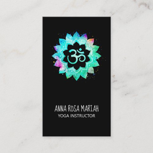  Energy Healer Lotus Mandala Aum Om Symbol Business Card