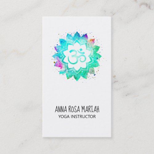  Energy Healer Lotus Mandala Om Aum Symbol Business Card