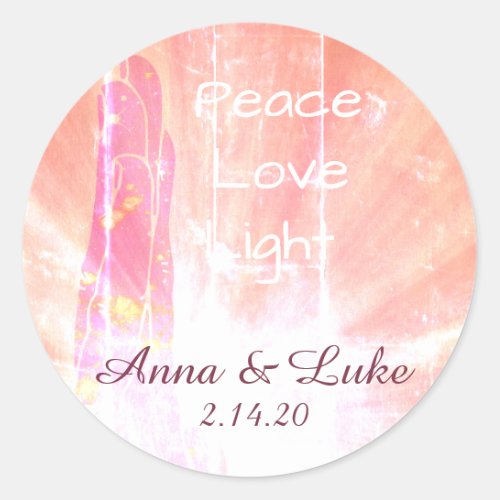   Energy Healing Hand  Peace  Love Light Classic Round Sticker