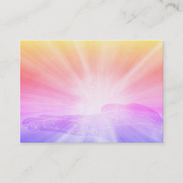 *~* Energy Healing Hand Radiating Love and Light Business Card (Front)