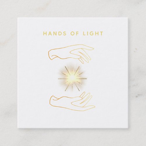  Energy Healing Hands Ball of Light Reiki Square Business Card