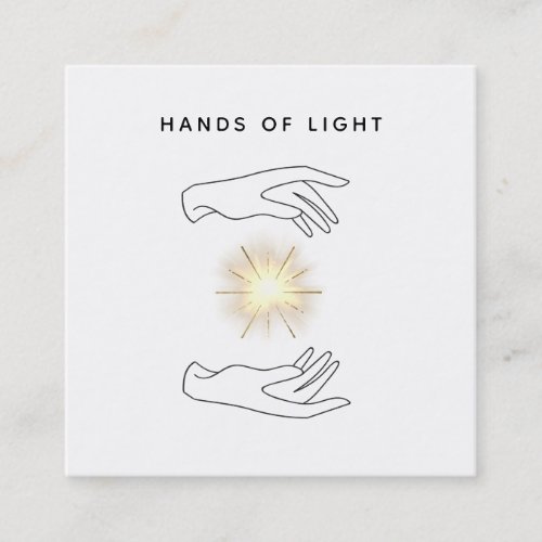  Energy Healing Hands Ball of Reiki Light Square Business Card