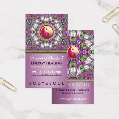 Energy Healing Holistic Pearl Star Business Card