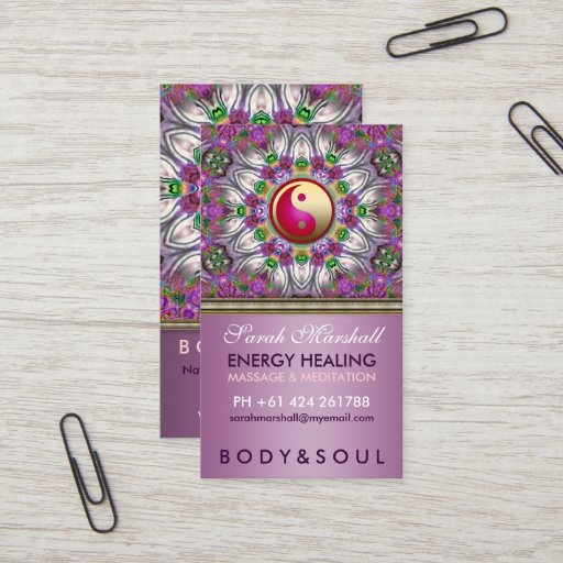 Customizable Energy Healing Holistic Pearl Star Business Card
