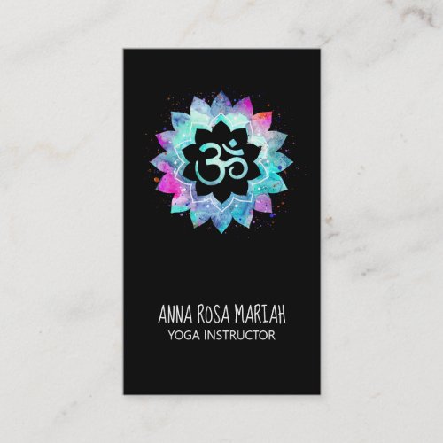  Energy Healing Lotus Mandala Aum Om Symbol Business Card