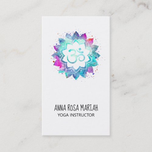  Energy Healing Lotus Mandala Om Aum Symbol Business Card