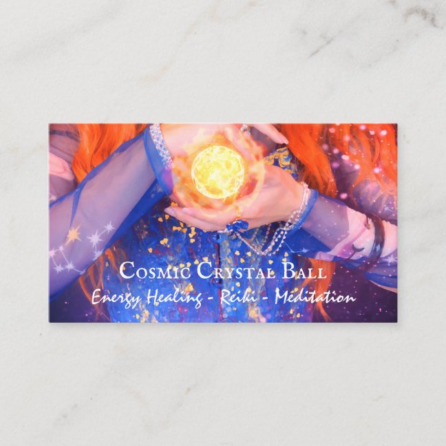 Energy Healing Reiki Crystal Ball Fortune Teller Business Card