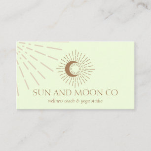 Energy Healing Sun Light Moon Spiritual green Business Card
