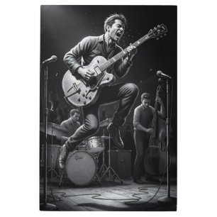 Energy in Black and White Metal Print