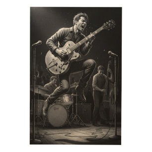Energy in Black and White Wood Wall Art