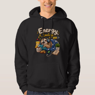 Energy Loading Sloth – Cozy Low Energy Nap Lover Hoodie