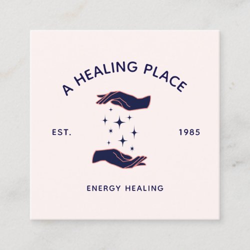 Energy Medicine Hands Reiki Master Square Business Card