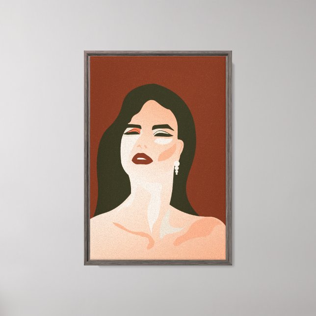 Energy of Confidence – Minimalist Woman Portrait Canvas Print (Front)